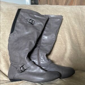 Gray Women's Knee-High Boots